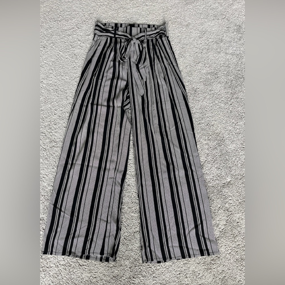 WINDSOR ZIP UP BACK TIE WAIST STRIPED PANTS SIZE S